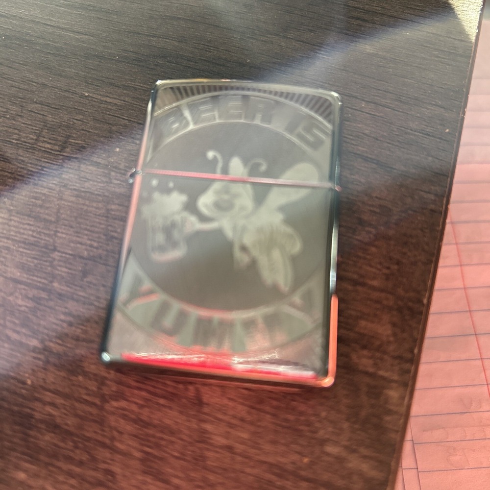 Zippo‎ Beer Is Yummy 2009 Lighter Polished Chrome
